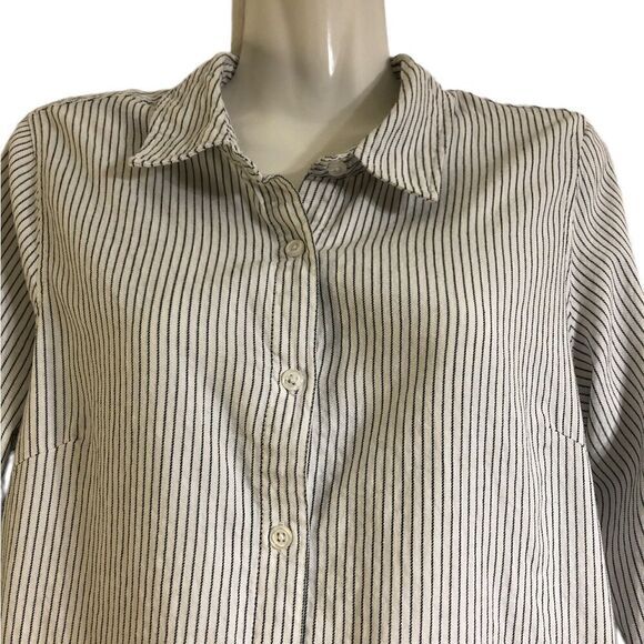 Zac & Rachel 100% cotton oversized tunic button front top boho beach casual M - Picture 2 of 6